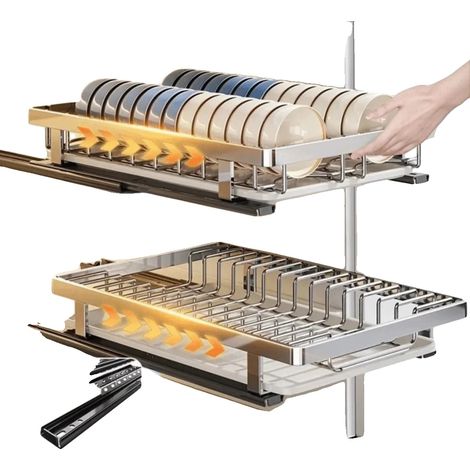 Escurridor de platos, diseño expandible, organización que ahorra espacio, 2 piezas (1/2)