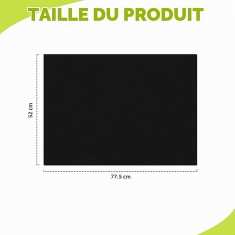 78 x 52 cm Induction Hob Protection Mat Silicone Induction Mat Non-Slip for Stoves Black (1/2)