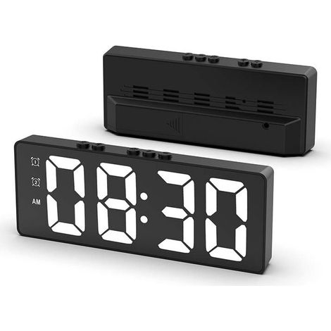 Digital Alarm Clock, LED Clock for Bedroom, with Temperature Display, Adjustable Brightness, Voice Control, 12/24H Display (1/5)