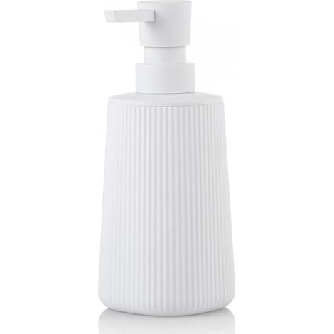 Striped soap dispenser, small soap dispenser, with pump (1 piece, 250 ml, white) (1/5)
