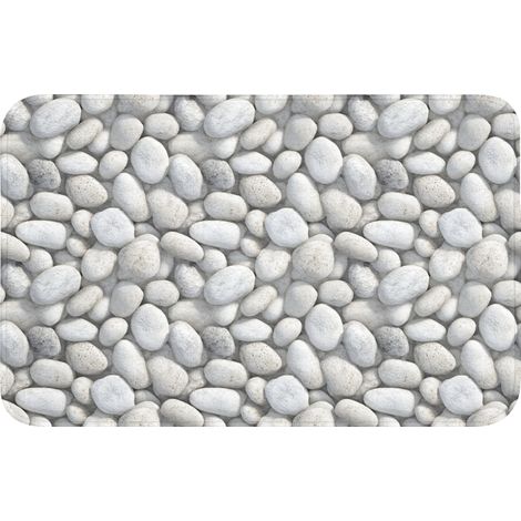 TAPIS DE BAIN Pierres - Gris - Ovale 80x50 cm