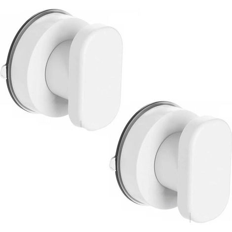 White Suction Cup Door Handle 2 Suction Cup Handles Drawer Cabinet Refrigerator Glass Door Portable Strong Suction Cup Handle Removable Bathroom (1/4)