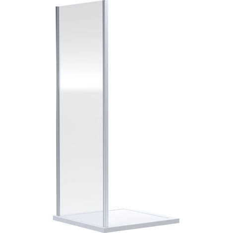 Almington 6mm Toughened Safety Glass Side Panel - 1900 x 700mm - Chrome - Balterley