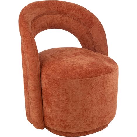 Chaise d'appoint design textile orange rouille confortable - Orange rouille chaleureux (1/5)