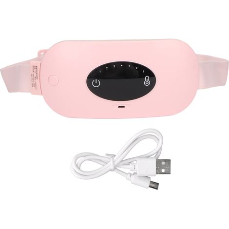 Ceinture électrique chauffante vibrante portable pour femme, appareil de massage rapide pour la taille, rose. (1/5)