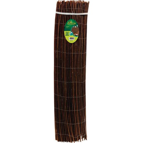 Nortene – Canisse en osier naturel 1 x 3 m – Assemblage fil de fer galvanisé – Occultation douce niveau 2/5 – Pour clôture, balcon, terrasse