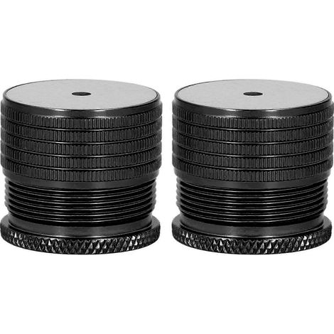 Deux rehausseurs de meubles, réglables de 23 à 37 mm, capacité de charge de 50 à 500 kg, en alliage d'aluminium, compatibles avec les lits, canapés, tables, etc., noir brillant. (1/5)