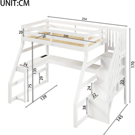Couchtisch aus Holz in Weiß 254 x 145 x 170 cm HOMAIRE (1/5)