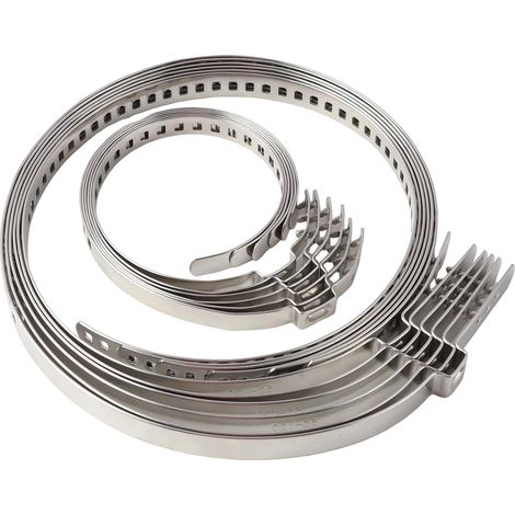Collier De Serrage - Acier Inoxydable - Dents À Crochet - Pour Soufflet De Cardan Et Tuyau - 25-120mm - Lot De 16 (1/5)
