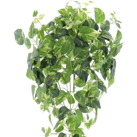Piquet de pothos artificiel long 5 ramures H 124 cm vert