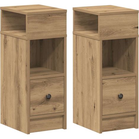 Maison Exclusive - Nachttische 2 Stk. mit Schublade Artisan-Eiche