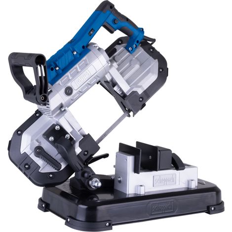 Scheppach Scie à ruban à métaux MBS1200 – 1200 W – Coupe 127 x 127 mm – Vitesse variable 0,7-2,4 m/s – Légère, maniable et extractible pour une utilisation électroportative – LED et seconde lame
