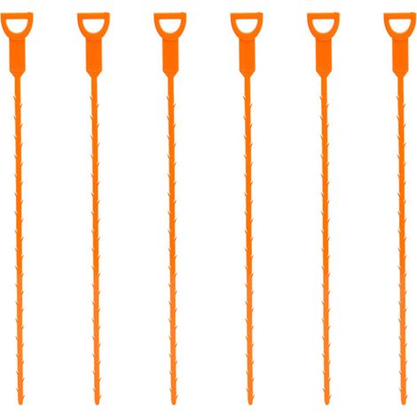Juego de 6 herramientas para limpiar desagües, manguera flexible de 50 cm, plástico reutilizable, para fregaderos de cocina y baño. (1/5)