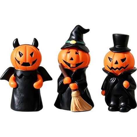 3 Pièces citrouille fantôme figurine résine, effrayant de table, pour bibliothèque plateau à étages décoration
