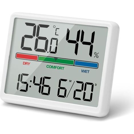 Thermometre Hygrometre Numérique d'Interieur, Écran LCD, Enregistrement Min/Max, pour Maison, Terrarium, Chambre Bebe, Cave a Vin (1/5)