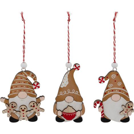 Déco de sapin Lot de 3 Gnomes Pain d'épice - Feeric Christmas (1/5)