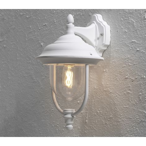 LED Außenwandleuchte, Landhaus Laterne hängend Höhe 46cm, Weiß (1/5)