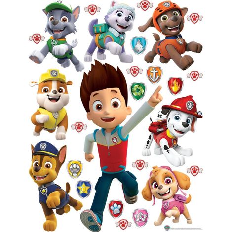 Stickers géants Pat'Patrouille - Ryder et ses Amis - 65 CM x 85 CM