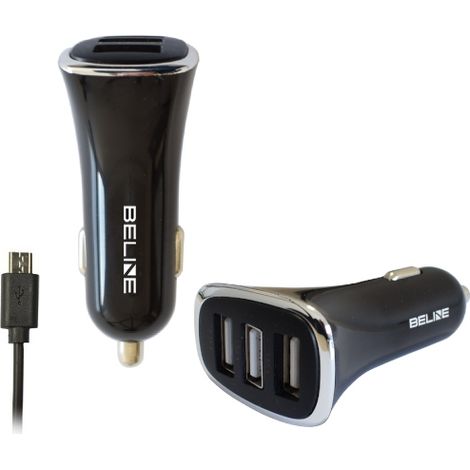 4A Beline USB/Micro-USB-Autoladegerät Schwarz