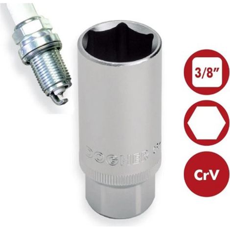 CHIAVE A BUSSOLA ESAGONALE ATTACCO 3/8" PER CANDELE 16/18/21mm L:65mm DOGHER, "21mm"