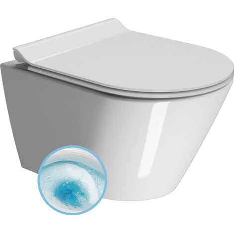 WC suspendu KUBE X, GeniusFlush, 36x50cm, blanc ExtraGlaze (1/4)