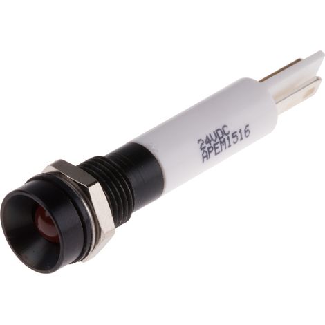 Voyant LED lumineux Orange RS PRO, dia. 8mm, 21.6 26.4V c.c., IP67 ( Prix pour 1 ) (1/2)