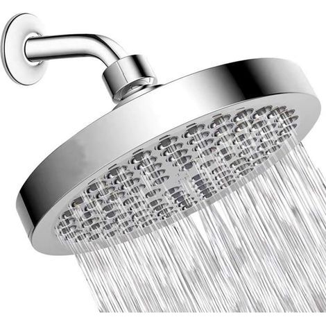6 Inch High Pressure Shower Head G1/2 Rain Showerhead Adjustable Bathroom Shower Head Spray Showerhead Polished Chrome Bath Rain Round Shower Head Replacement