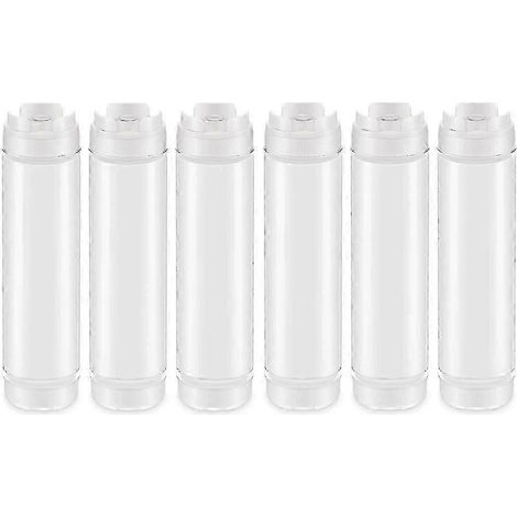 Lot de 6 flacons souples inversés en plastique de 473 ml (16 oz), distributeur à grande valve rechargeable, flacons souples pour condiments (1/5)