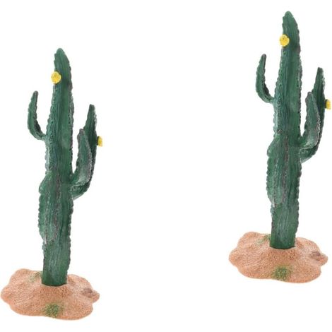 Lot De 2 Mini Cactus Artificiels en Résine Décoration D'Intérieur Décoration De Jardin Décoration De Maison (1/5)