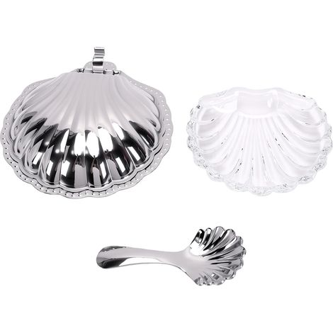 Ensemble de porte-sauces en forme de coquillage en acier inoxydable résistant aux hautes températures pour salades et vinaigrettes (1/5)
