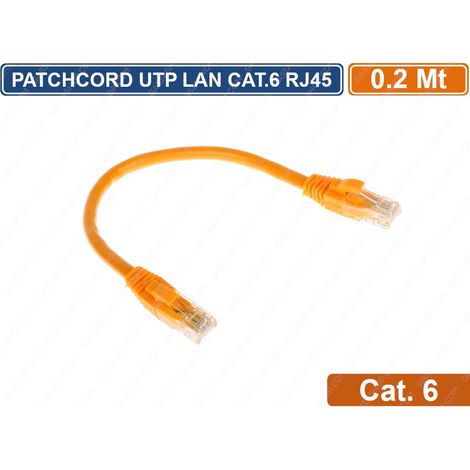 PATCHCORD CAVO DI RETE 20 CENTIMETRI ETHERNET UTP CAT 6 4X2 AWG 24 LAN RJ45