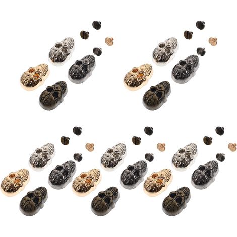 20 Ensembles Rivets à Tête Fantôme en Boutons de Crâne (1/5)