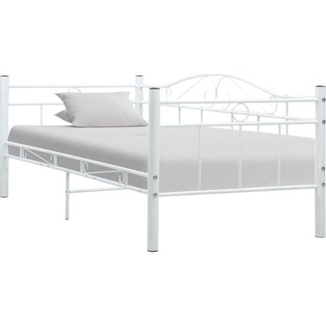 Estructura sofá-cama 90x200 cm de metal blanco (1/5)