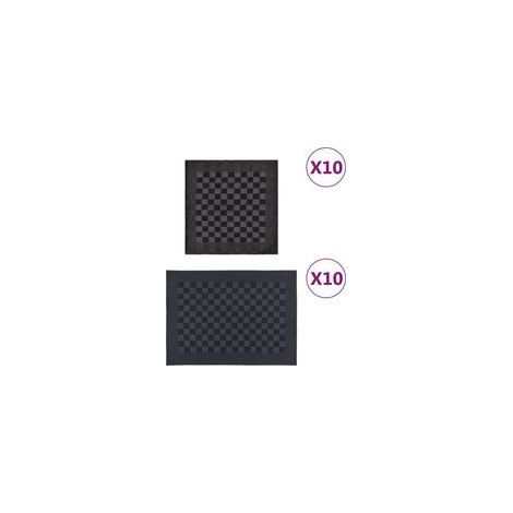 Set mit 20 schwarzen und grauen Baumwollservietten - Crezuo