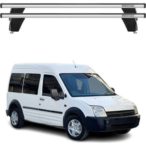 OMAC Barres de toit transversales en aluminium pour Ford Transit Connect I 2003-2013 – Antivol – Rainure en T – Testées City Crash – Charge Max 75 kg Argent (1/4)