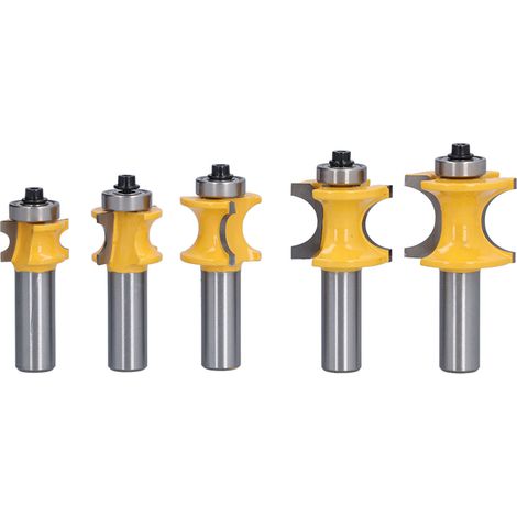 5Pièces Fraise à Bois Quart de Rond Doucine 12,7mm Queue pour Défonceuse CNC Gravure (1/5)