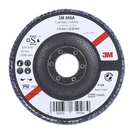 Disque abrasif 3M PN65026 566A, P120, Ø 115mm ( Prix pour 1 )