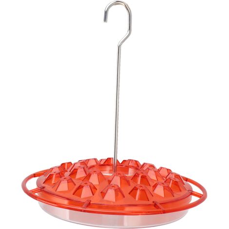 Mangeoire suspendue anti-fuite ronde pour colibris, à remplir d'eau et de nectar, pour jardin, terrasse ou fenêtre, rouge