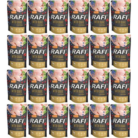 Dolina Noteci Rafi Nassfutter für Hunde, Wachtel, Blaubeere, Cranberry, 24 x 500 g