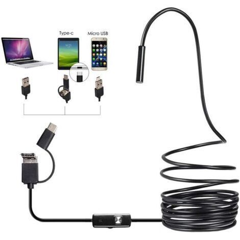 3 in 1 Endoscope Inspection Camera, HD Industrial Borescope, 5.5mm Waterproof Lens, 6 LED Lights, 3 in 1 USB Interface for Android Phones and Computers (Size : 5m) (1/5)