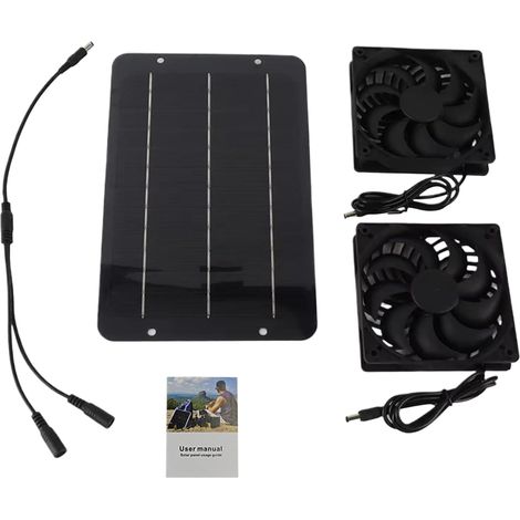 Ventilateur Solaire Extérieur - Ventilation Solaire pour Poulailler,Refroidissement Léger Silencieux Pour Pique-nique Camping Randonnée Camping-Car (1/5)
