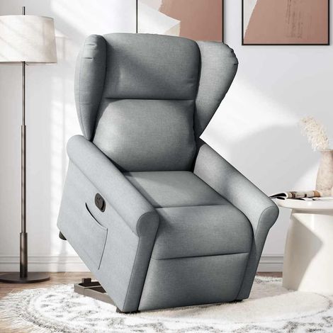 Maison Exclusive - Relaxsessel mit Aufstehhilfe Hellgrau Stoff