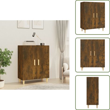 Sideboard Räuchereiche 70x34x90 cm Holzwerkstoff - Schreibtisch - Wohnzimmermöbel - Sideboard - Regal - Holzmöbel (1/5)