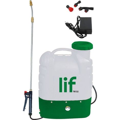 POMPA IRRORATRICE ZAINO SPALLA ELETTRICA BATTERIA 12V16LT NEBULIZZATORE LIF