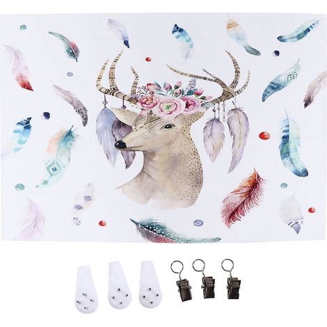 Tenture Murale Cerf pour Chambre Fille, Décoration Murale Tissu Décoratif pour Dortoir et Chambre (1/5)