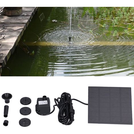 Pompe à fontaine solaire sans balais CC 180 L, cascade flottante, décoration pour bassin de jardin ou piscine (1/5)