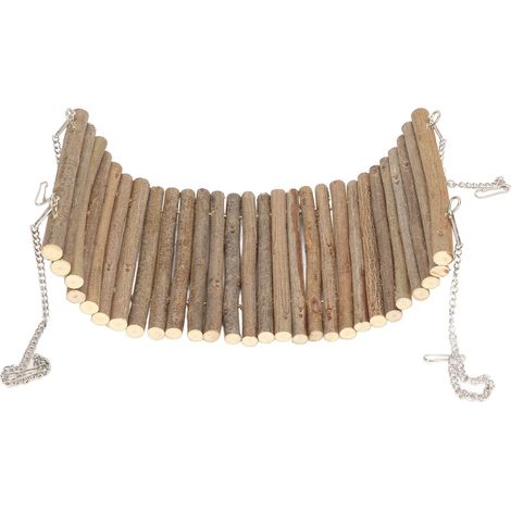 Balançoire en bois pour hamster, grand espace de jeu et d'escalade, avec chaîne de suspension, pour souris et perroquets, 15 x 35 cm / 5,9 x 13,8 pouces (1/5)