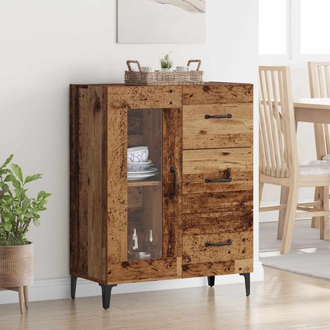vidaXL Buffet Bois Ancien 69,5 x 34 x 90 cm Bois d'ingénierie et fer (1/5)
