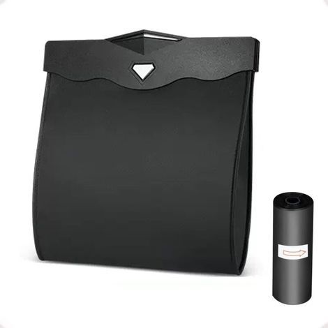 Suspendre poubelle voiture interieur, Poubelle de voiture avec ouverture magnétique à accès rapide, Cuir PU imperméable, accessoire voiture pour siège arrière de voiture Noir (1/5)