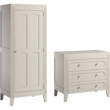 Armadio 1 anta 3 cassetti Milenne beige 90cm (1/5)